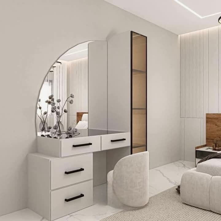 Bespoke dressing table and open wardrobe unit