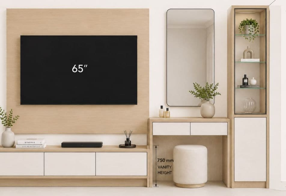 Renovated villa living room TV unit